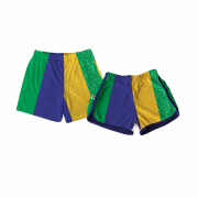 Kit Shorts Tactel Casal Para A Copa Colorido Do Brasil 