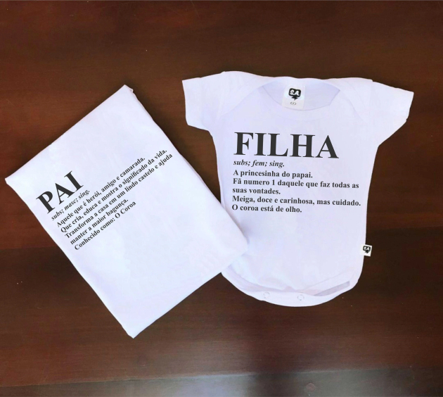 Kit Tal Pai, Tal Filha Significado de Pai e Filha Branco