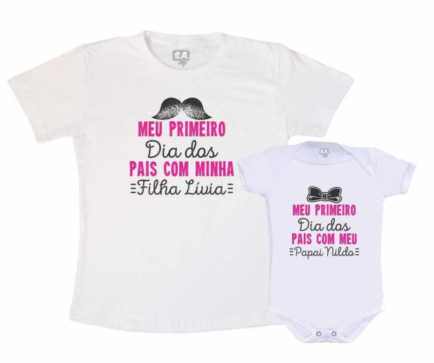 Kit Tal Pai, Tal Filha  Meu Primeiro Dia Dos Pais Com Meu Filha Com Nome