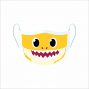 Máscara de Proteção Facial Reutilizável e Lavável Baby Shark Amarelo