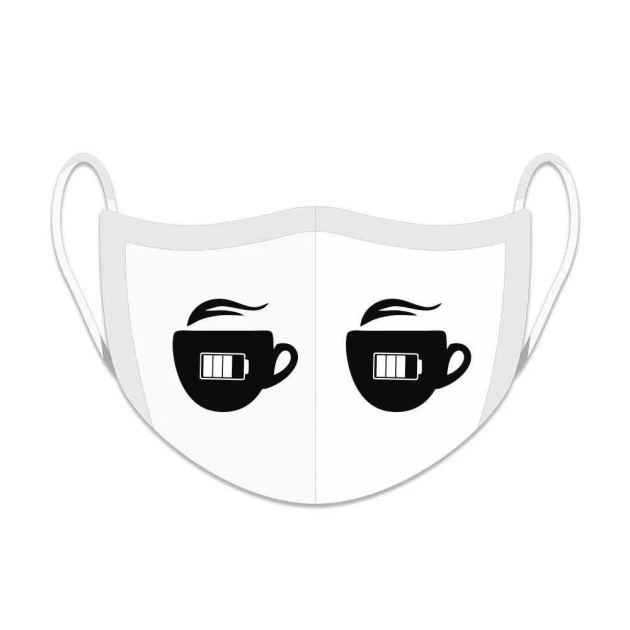 Máscara de Proteção Facial Reutilizável e Lavável bateria café 