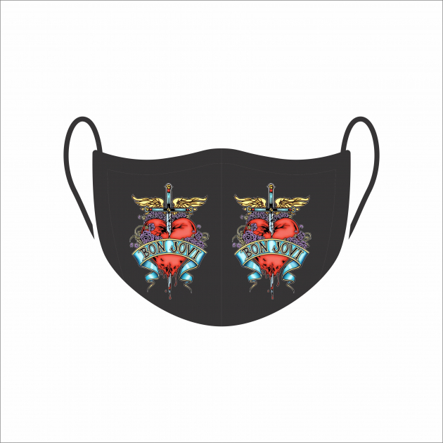 Máscara de Proteção Facial Reutilizável e Lavável Bon Jovi preta