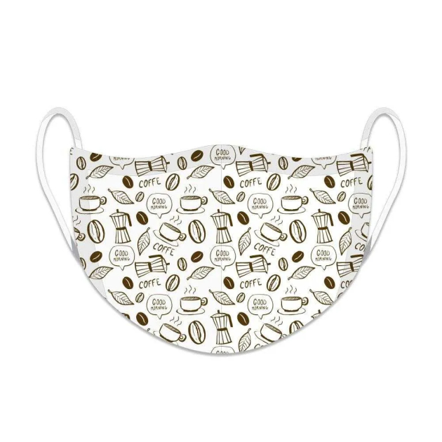 Máscara de Proteção Facial Reutilizável e Lavável Café