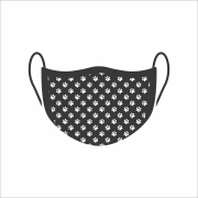 Máscara de Proteção Facial Reutilizável e Lavável Patinhas Preta