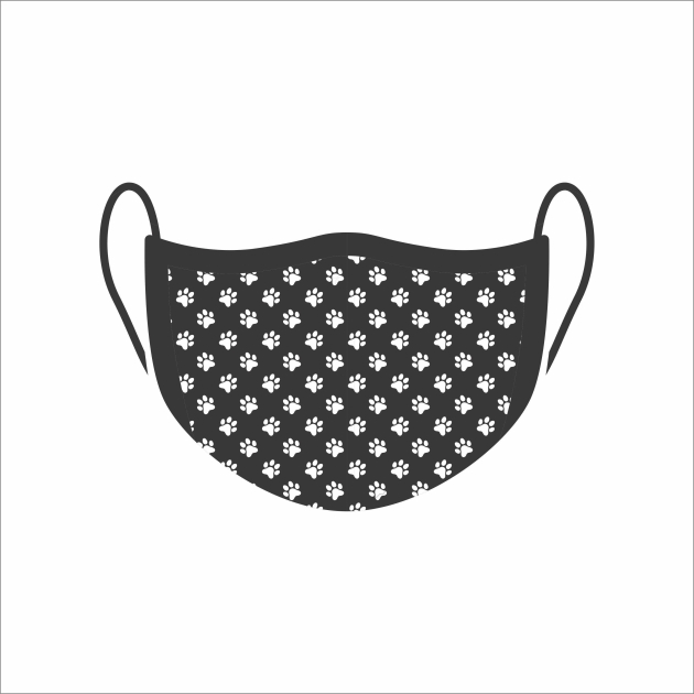 Máscara de Proteção Facial Reutilizável e Lavável Patinhas Preta