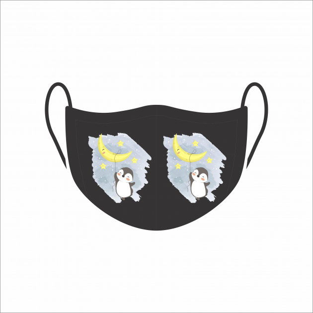 Máscara De Proteção Facial Reutilizável E Lavável Pinguins