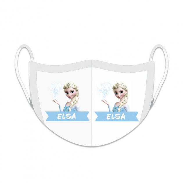 Máscara de Proteção Facial Reutilizável e Lavável Princesas - Elsa