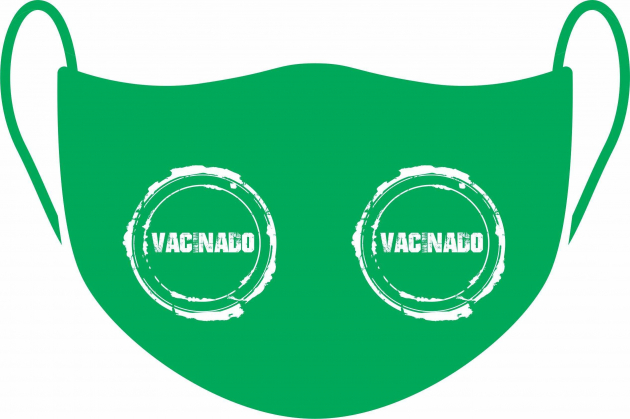Máscara de Proteção Facial Reutilizável e Lavável Selo Vacinado
