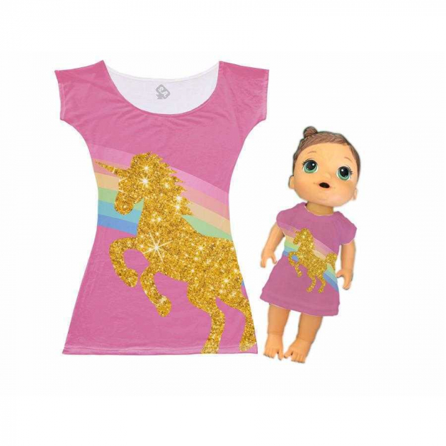 Mãe e Filha Baby Alive Unicórnio Glitter