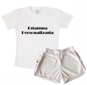 Pijama Adulto Feminino Curto Personalize