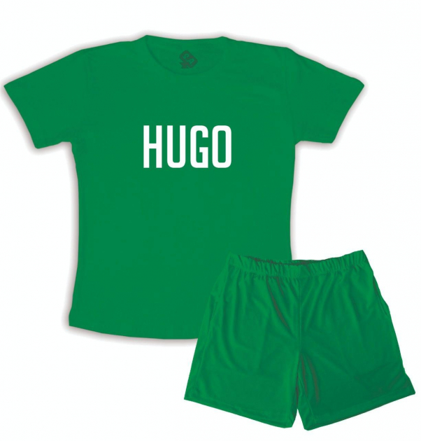 Pijama Adulto Masculino De Algodão Verde Personalizado Com Nome 