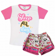 Pijama  feminino Adulto Curto Sleep All Day 