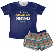 Pijama  Feminino Adulto É Tudo Culpa Do Meu Signo Aries 