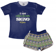 Pijama  Feminino Adulto É Tudo Culpa Do Meu Signo Libra