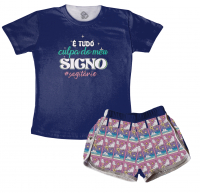 Pijama  Feminino Adulto É Tudo Culpa Do Meu Signo Sagitário 