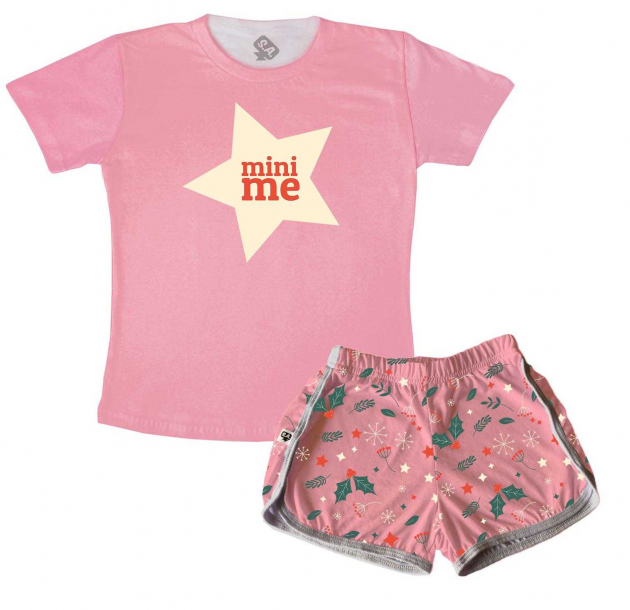 Pijama Feminino  Adulto Estampado Natal Mini Me