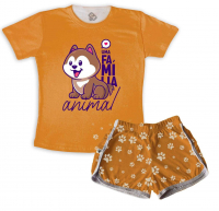 Pijama Feminino  Adulto Mãe Uma Família Animal 