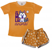 Pijama Feminino Infantil   Filha Uma Família Animal