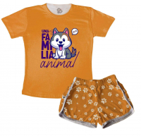 Pijama Feminino Infantil   Filha Uma Família Animal