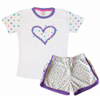 Pijama Feminino Infantil Malha Poa 