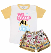 Pijama Feminino Infantil Malha Sleep All Day