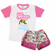 Pijama Feminino Infantil Malha Sleep All Day