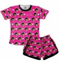 Pijama Feminino Infantil Personalizado Com Foto Eu Amo Meu Irmão 