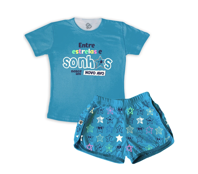 Pijama Feminino Infantil Sonhos e Estrelas Ano Novo 