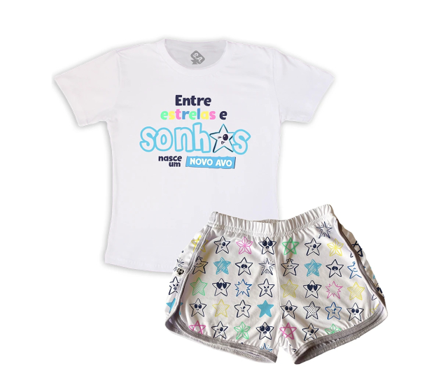 Pijama Feminino Infantil Sonhos e Estrelas Ano Novo 