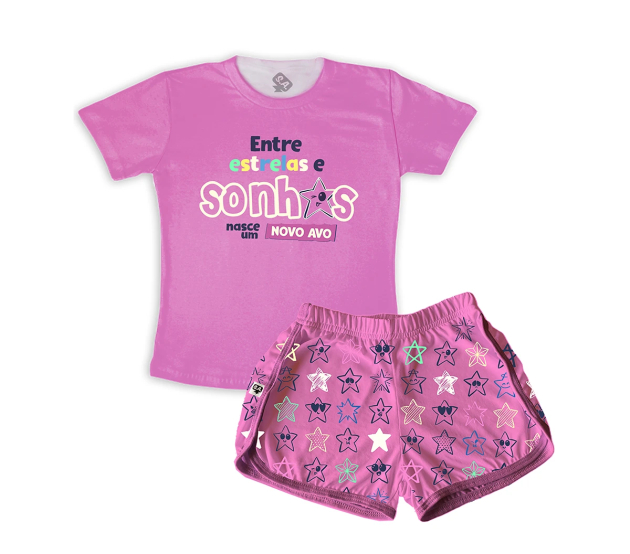 Pijama Feminino Infantil Sonhos e Estrelas Ano Novo