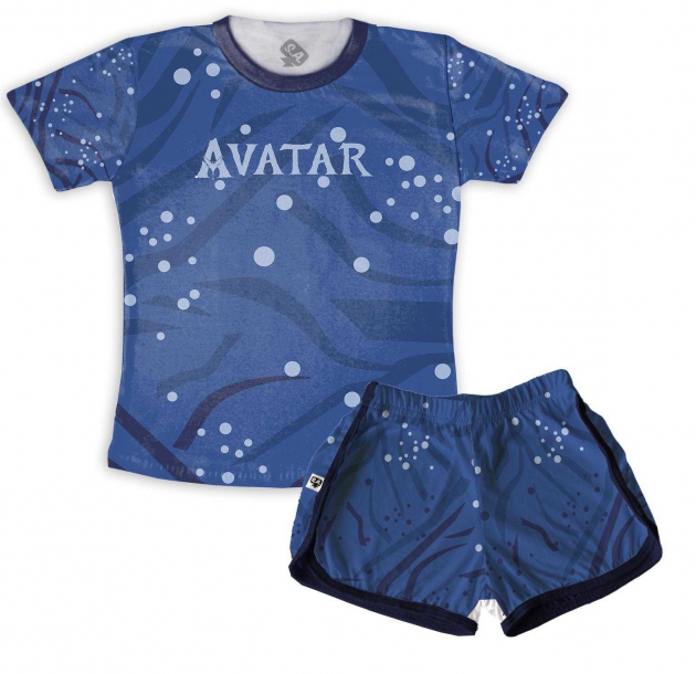 Pijama Feminino Infantil Tema Avatar