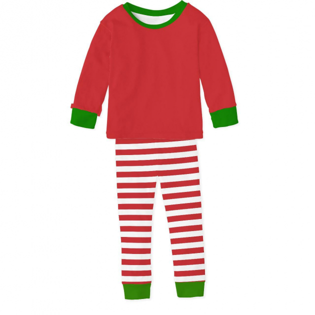 Pijama Infantil De Inverno Com Listras  Para Comemorar O Natal 