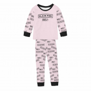 Pijama Infantil De Malha Com Punho Black Pink 