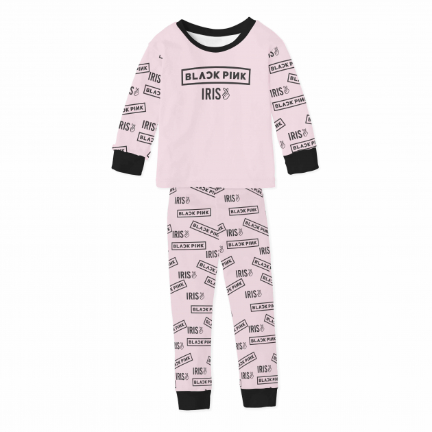 Pijama Infantil De Malha Com Punho Black Pink 