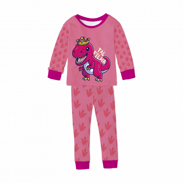 Pijama Infantil De Malha Com Punho Tal Filha Dino 
