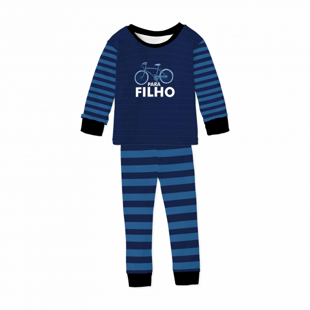 Pijama Infantil De Malha Com Punho Tal Filho Bicicleta 