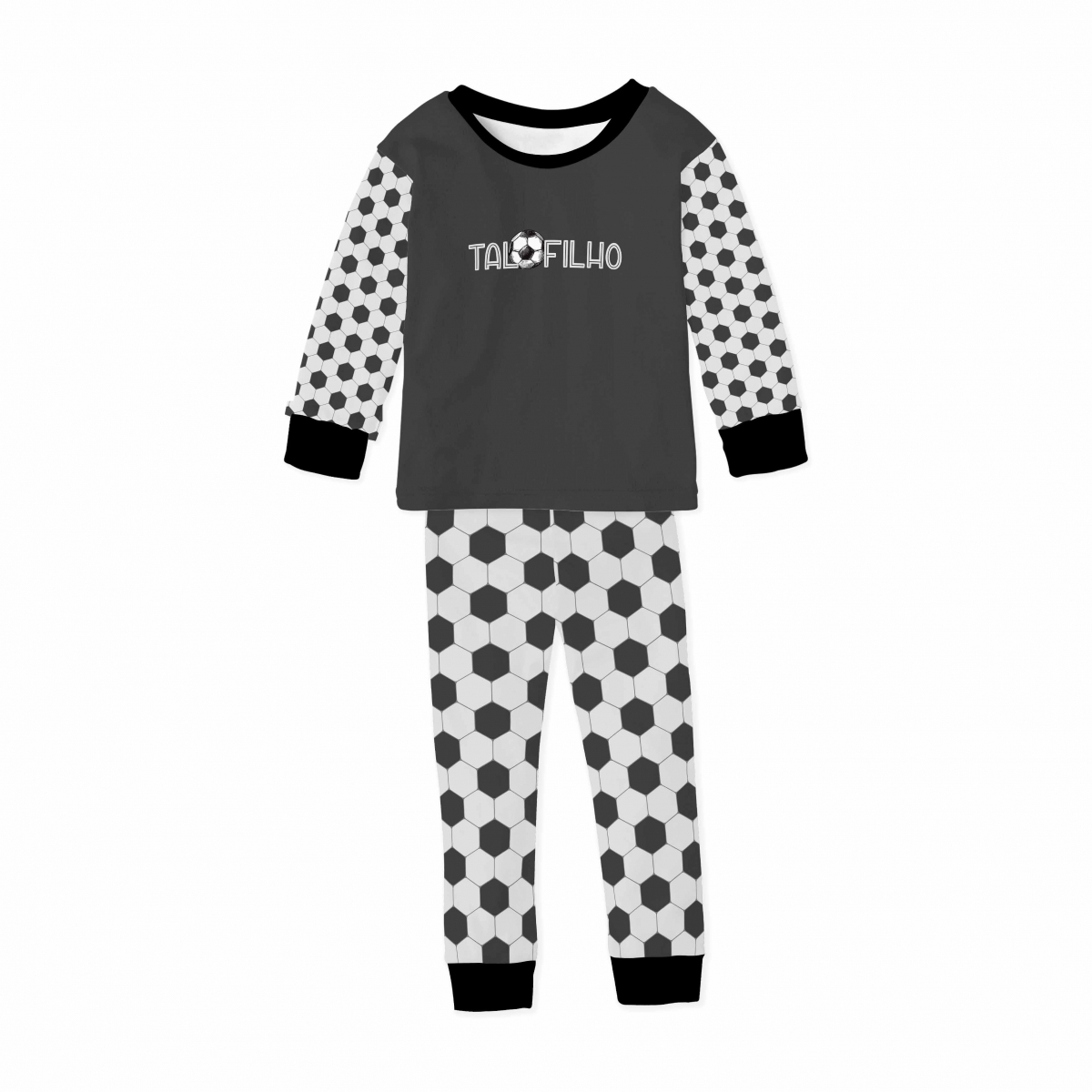 Pijama Infantil De Malha Com Punho Tal Filho Futebol 