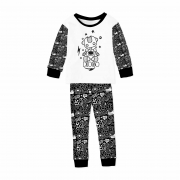 Pijama Infantil de Malha com Punho Tema Robô 