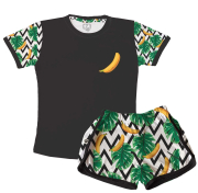 Pijama Feminino Infantil De Malha Banana