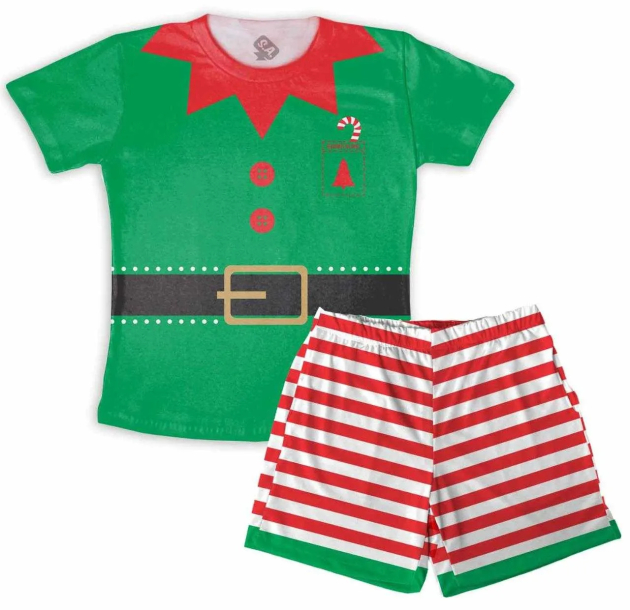 Pijama Infantil De Malha Masculino Natalino Duende 