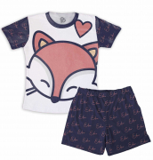 Pijama Infantil de Malha Masculino Raposa Com Nome