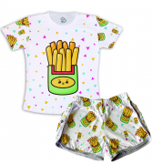 Pijama Infantil de Malha Tema Batata Frita 