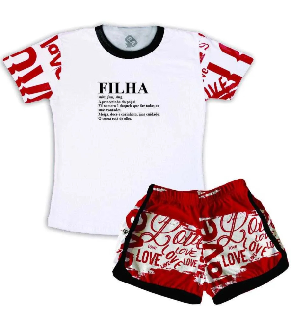 Pijama Infantil de Malha Tema Significado Filha 