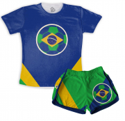 Pijama  Infantil Feminino Para A Copa Bandeira