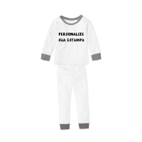 Pijama Infantil Inverno Flanelado Com Punho Personalize Com A Sua Estampa