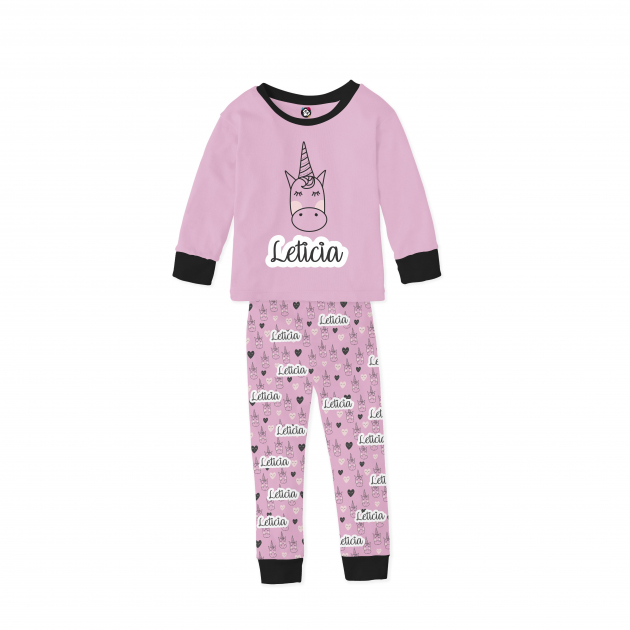 Pijama Infantil Inverno Flanelado Com Punho Unicornio