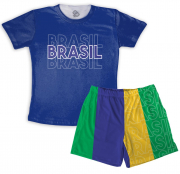 Pijama infantil Masculino Para A Copa Azul