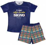 Pijama Masculino  Adulto É Tudo Culpa Do Meu Signo Aries