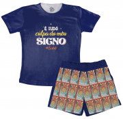 Pijama Masculino  Adulto É Tudo Culpa Do Meu Signo Leão