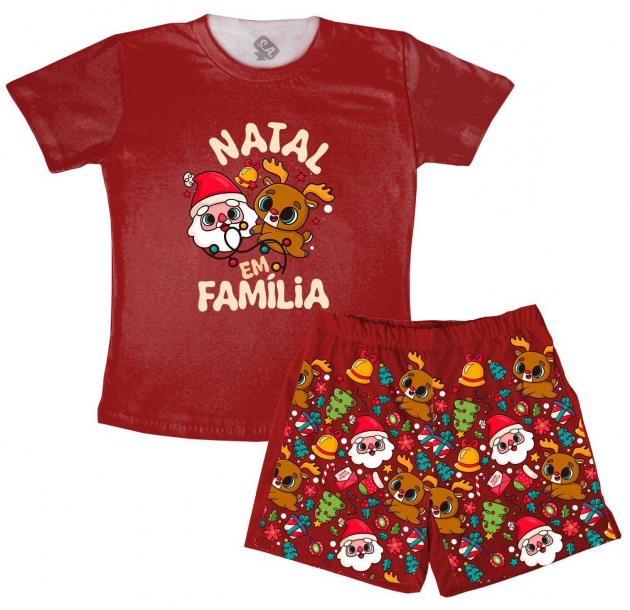 Pijama Masculino Adulto Natal Em Família 